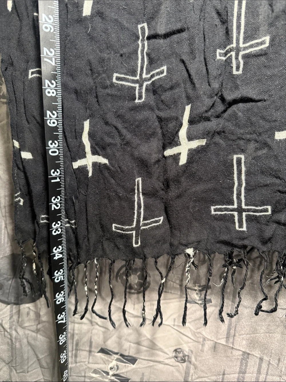 Y2K VINTAGE CROSSES SHEER LIGHTWEIGHT SCARF